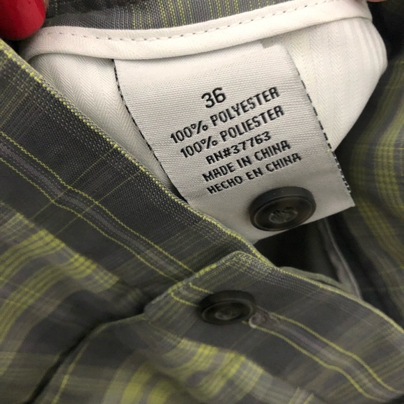 Grand Slam Mens Golf Shorts Gray Plaid Flat Front Size 36 Polyester - Picture 11 of 11